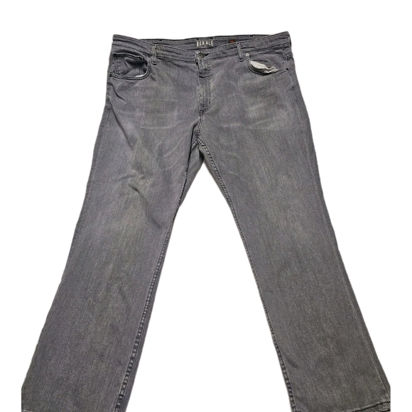 Red Ale by Alesbury 46x32 Straight Leg 5 Pocket Mens Jeans Washed Grey - Picture 2 of 8